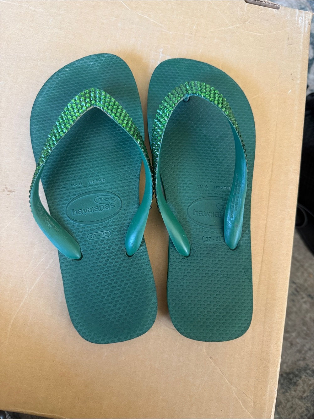 Havaianas bedazzled flip Flops